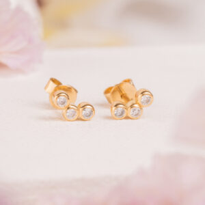 Aretes Orión con diamantes en oro de 18K – Casa Gracia